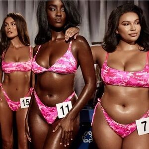 SKIMS Pink Camo Bikini Set